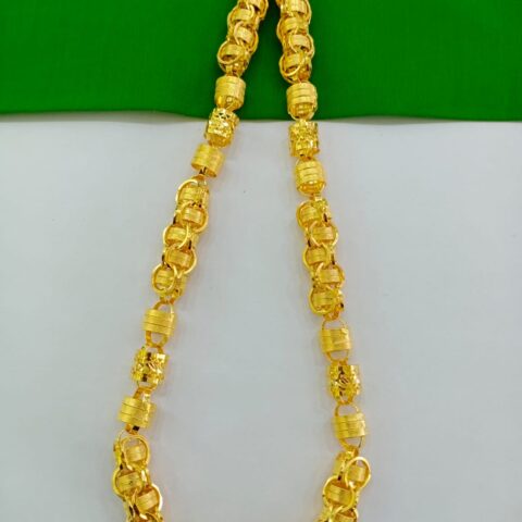 Nawabi Gold Plated Mens Chain with Kultari Finish